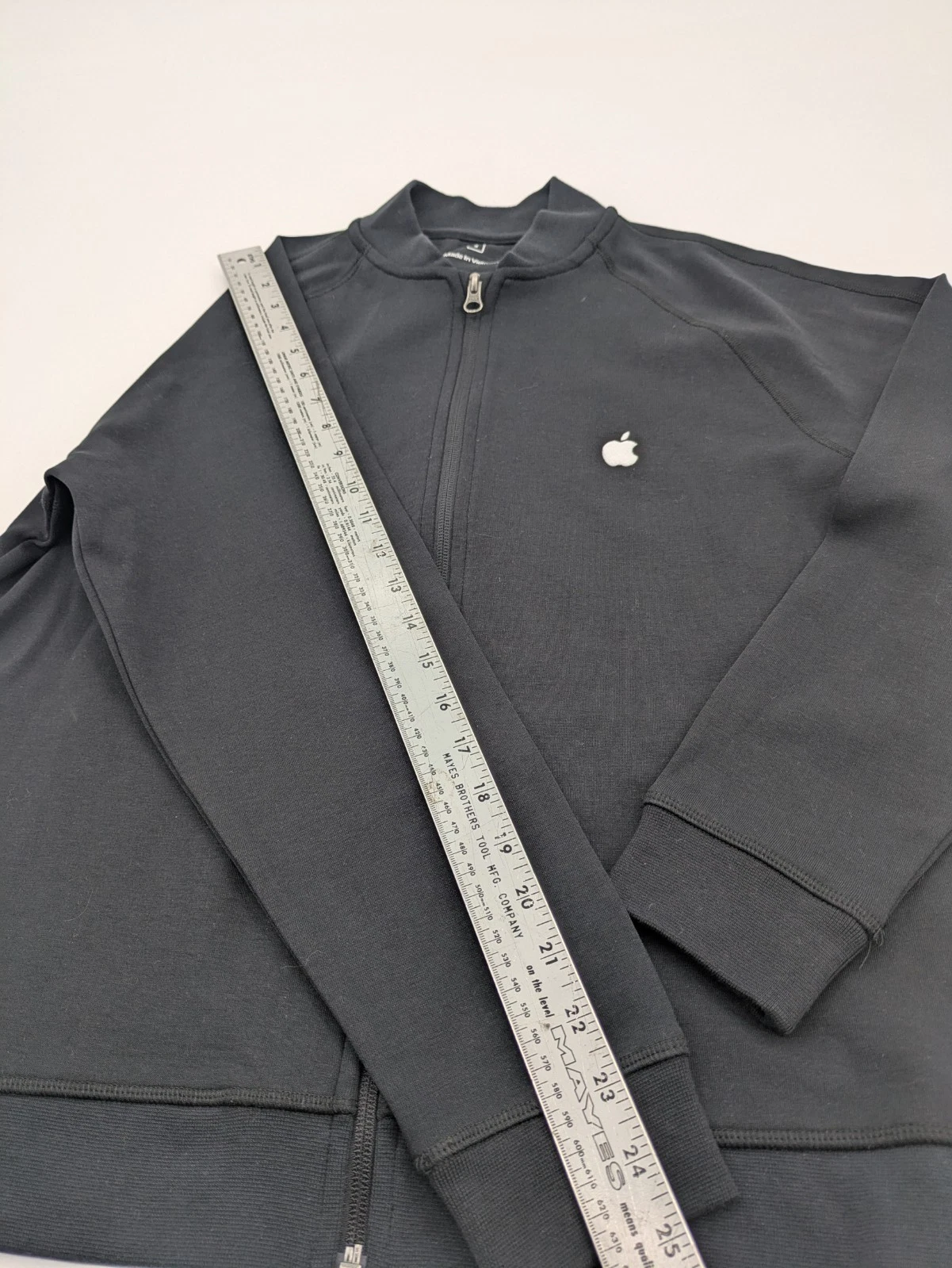 Apple Store Employee Bomber Jacket Mens Small Black White Logo Full Zip Preppy - product detail image 6