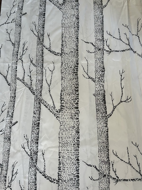 Aspen Shower Curtain 70 x 72 Wide Shower Curtain Black & White
