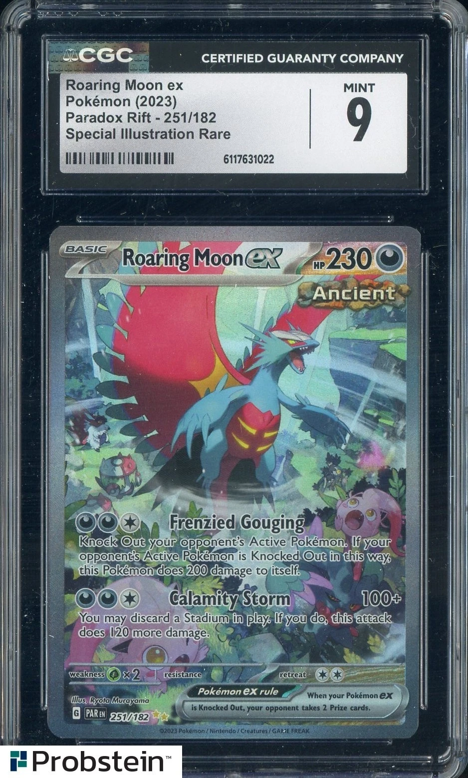 2023 Pokemon Paradox Rift #251 Roaring Moon Ex Special Illustration Rare CGC 9