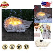 Forever My Angel Dog Garden Solar Light - Pet Memorial Stone - Warm Glow Outdoor