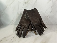 Bloomingdale  s Women  s Brown Leather Gloves 100 Cashmere Lining Sz 6 1/2 Italy
