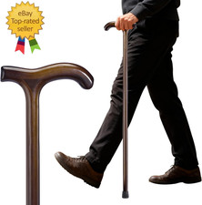 Wooden Walking Cane for Men  Women   36 Inch Wood Cane with Stable Tip