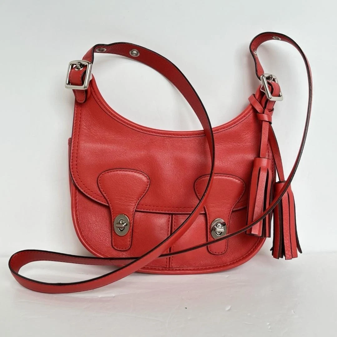 COACH コーチ レガシー アマンダ ショルダーバッグ 19925 レッド Rare COACH Old Legacy Amanda 19925 Turn Lock Shoulder Bag Leather