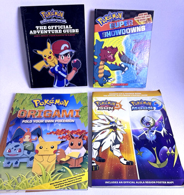 Lot (4) Assorted POKEMON Books with Strategy Guide, Adventure Guide & More