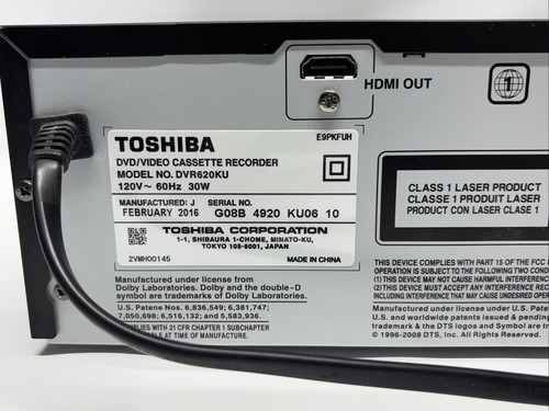 Toshiba DVR620 DVD Recorder / VCR w HDMI VHS 1080p Upscaling Bundle - Picture 17 of 17