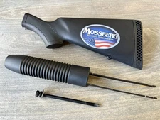 MOSSBERG 500 590 MAV CHECKERED POLYMER STOCK BOLT CORNCOB PINNED FOREND 12 GA