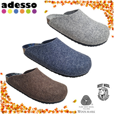 Herren Pantolette Clog Hausschuhe Adesso Winter Rückenfrei Slipper Strapazierfähig Hallenschuhe
