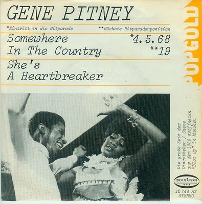 GENE PIOTNEY '' Somewhere in the Country / She's A Heart  '' 7 Inch Single  1960er