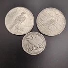 Lot $2.50 90% Silver Coins (2) 1922 Peace Silver Dollars 1943 Liberty Half
