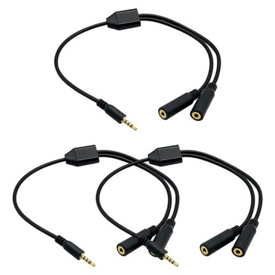 30cm TRRS 2.5mm Audios Splitter for Double Device Connection Headsets
