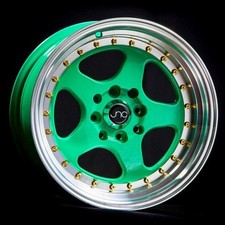 Jnc Wheels Rim Jnc010 Wasabi Green W Gold Rivets 15x8 4x1004x114.3 Et20