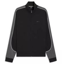 Hugo Boss Men's Tracksuit Jacket Zip-Up, Black and Gray, NEW with Tags