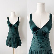 Marciano Emerald green 100% silk mini dress