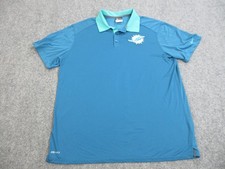 Miami Dolphins Polo Shirt Mens XL Blue Teal Team Issued NFL Football Nike