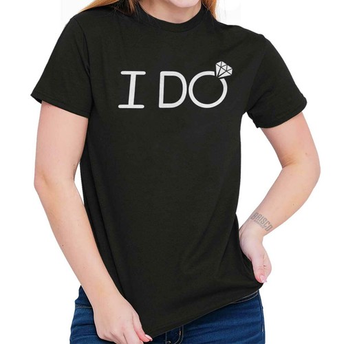 I Do Wedding Bride Bachelorette Party Gift Womens Graphic Crewneck T Shirt Tee - Picture 9 of 13