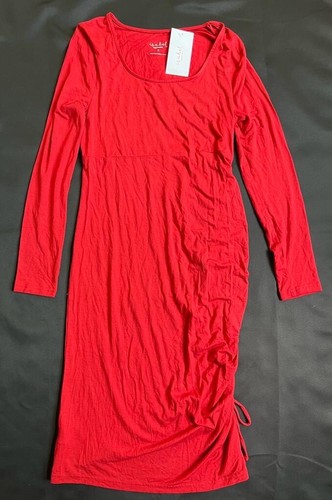NWT Isabel by Ingrid+Isabel Scoop Neck LS Ruched Bodycon Maternity Dress SMALL - Picture 3 of 7