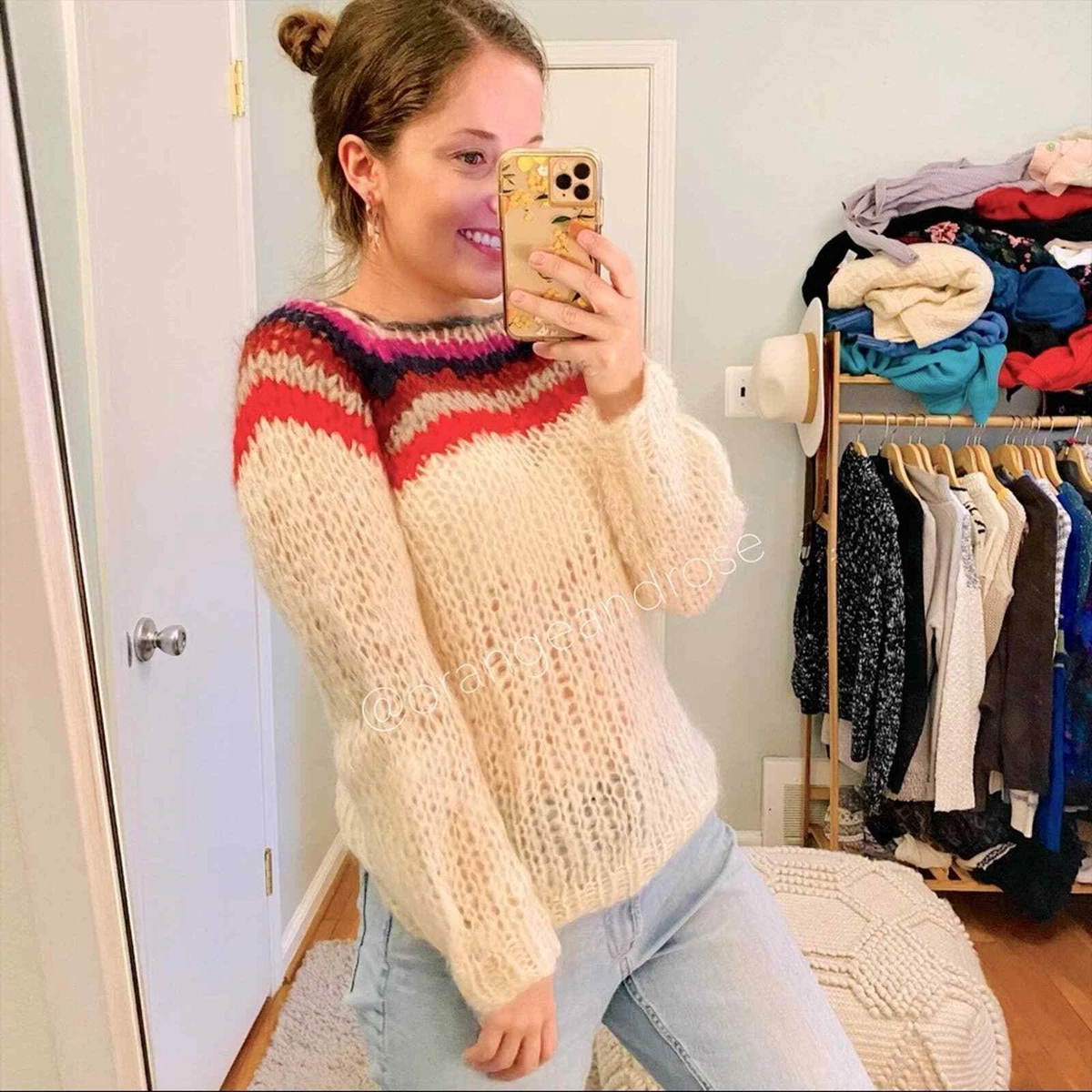 Cream and red sweater cheap