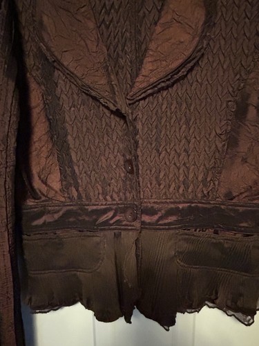 Alberto Malaki 3 Pc Dressy Boho Suit M Chocolate Brown/Tan - Picture 12 of 19