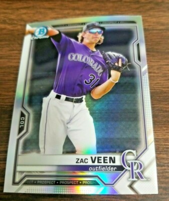 その他 bowman2021 ZAC VEEN atomicrefractor auto 2021 Bowman Chrome Prospects Auto Atomic Refractor /100 Zac