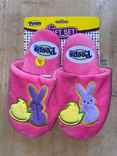 Peeps Pink Big Boy/Girl Easter Bunny Slipper Size 13-1 Medium New
