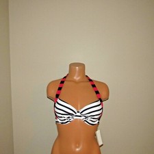 Tommy Bahama Channel Surf UW Cup Bra Swim Top Mare Navy/White/Cerise 34B NWT