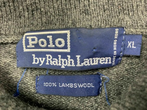 Polo Ralph Lauren Herren Lammwolle Polo Pullover XL meliert grau C3 - Bild 3 von 9