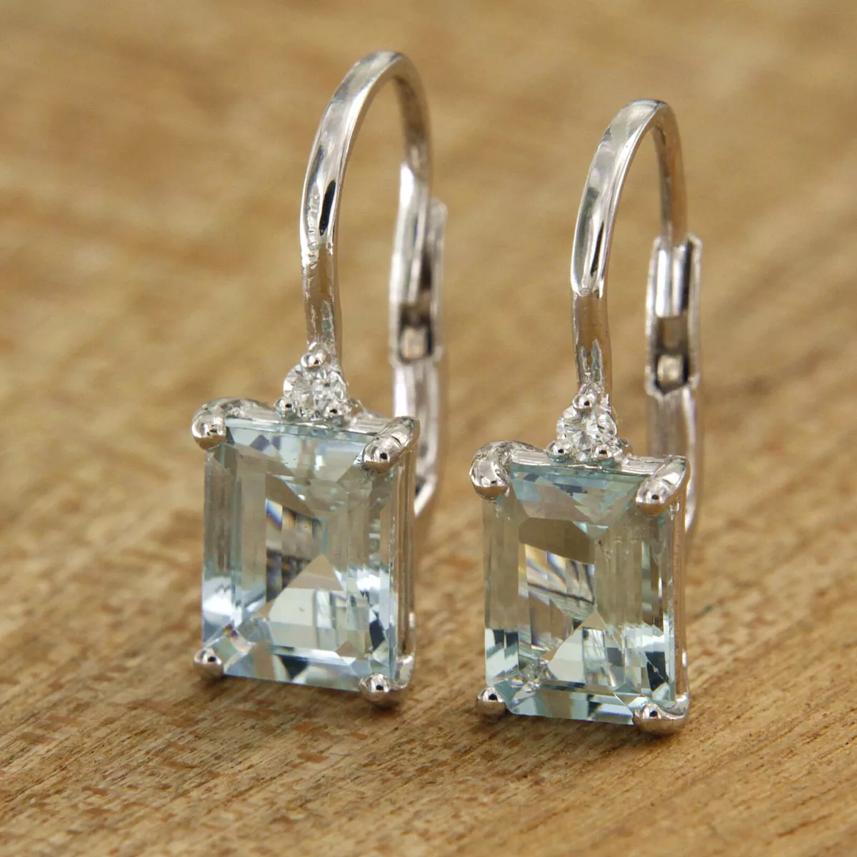 Natural hotsell aquamarine earrings