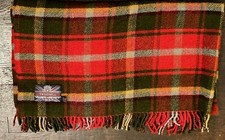 TWEEDMILL BRITISH MADE WOOL RED GREEN TARTAN PLAID THROW STADIUM BLANKET 52x64