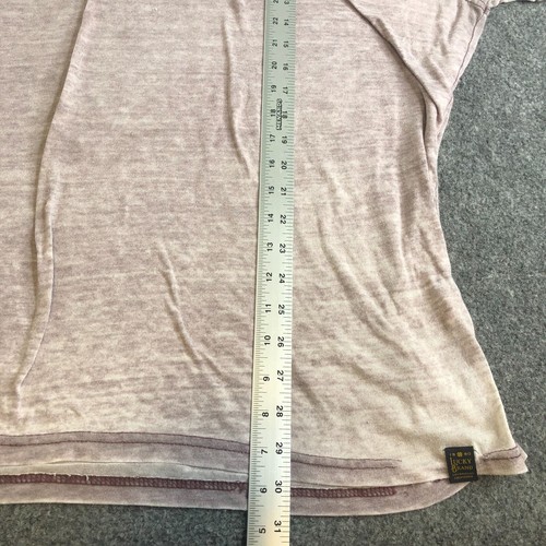 Lucky Brand Shirt Mens XXL Red Burgundy Henley Venice Burnout Faded Baja - Picture 6 of 8