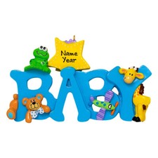 PERSONALIZED Baby's First Christmas Baby Boy Word Ornament