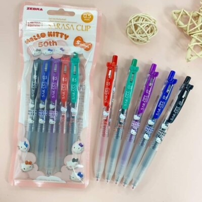 Zebra Sarasa Clip Hello Kitty Pens 50th Limited Edition 5 Colors