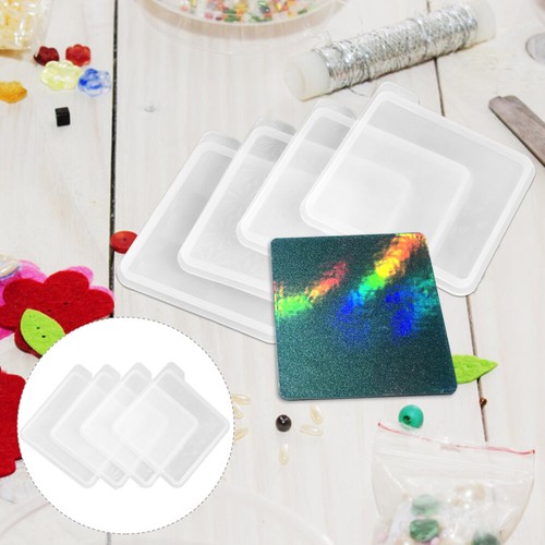 4 Pcs Holographic Coaster Mold Silicone Molds for Resin Coasters - 第 8/12 張圖片