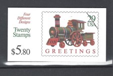 US Scott # 2715 - 2718a / BK 203 - 1992 Christmas Greeting Toys Complete Booklet