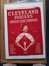 '54 INDIANS AL Champions *RED* Banner Feller Doby Wynn Lemon Lopez Newhouser   