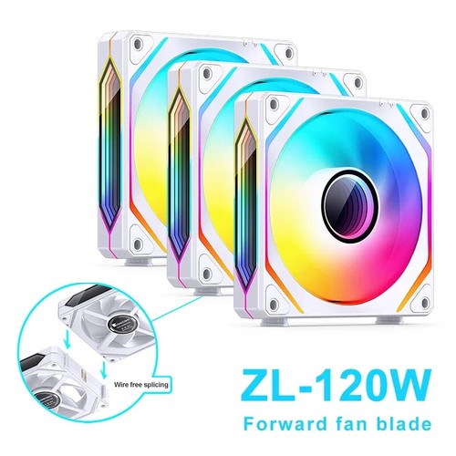 3 IN 1 12CM Case Fan ARGB 120mm CPU Cooling Fan 4PIN PWM Temperature Control - Afbeelding 9 van 23