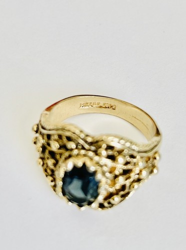 14K GE Joseph Esposito (ESPO) Ring w/ 1ct Genuine Dark Blue Sapphire Sz 6.5 - Picture 5 of 12