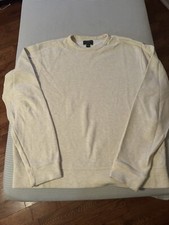C.C. Filson Wool Blend Guide Knit Sweater Crewneck Pullover Seattle Tan/Creme L