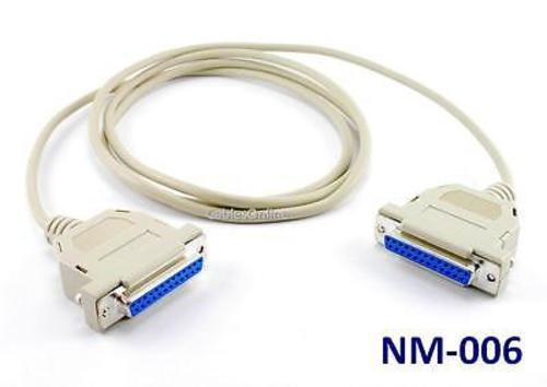 6ft Null Modem DB25 Female to Female Data Transfer Cable, CablesOnline NM-006 - Picture 1 of 1