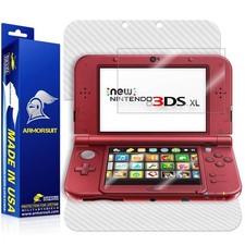 ArmorSuit Nintendo 3DS XL 2015 Screen Protector  White Carbon Fiber Skin USA