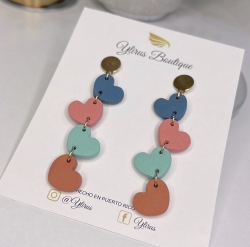 orecchini fatti a mano in argilla polimerica Cuore ❤️ - Foto 3 di 3