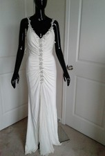 Authentic Nicole Bakti Ivory Wedding Gown With Beaded Shoulder Straps. NWT Sz 6 