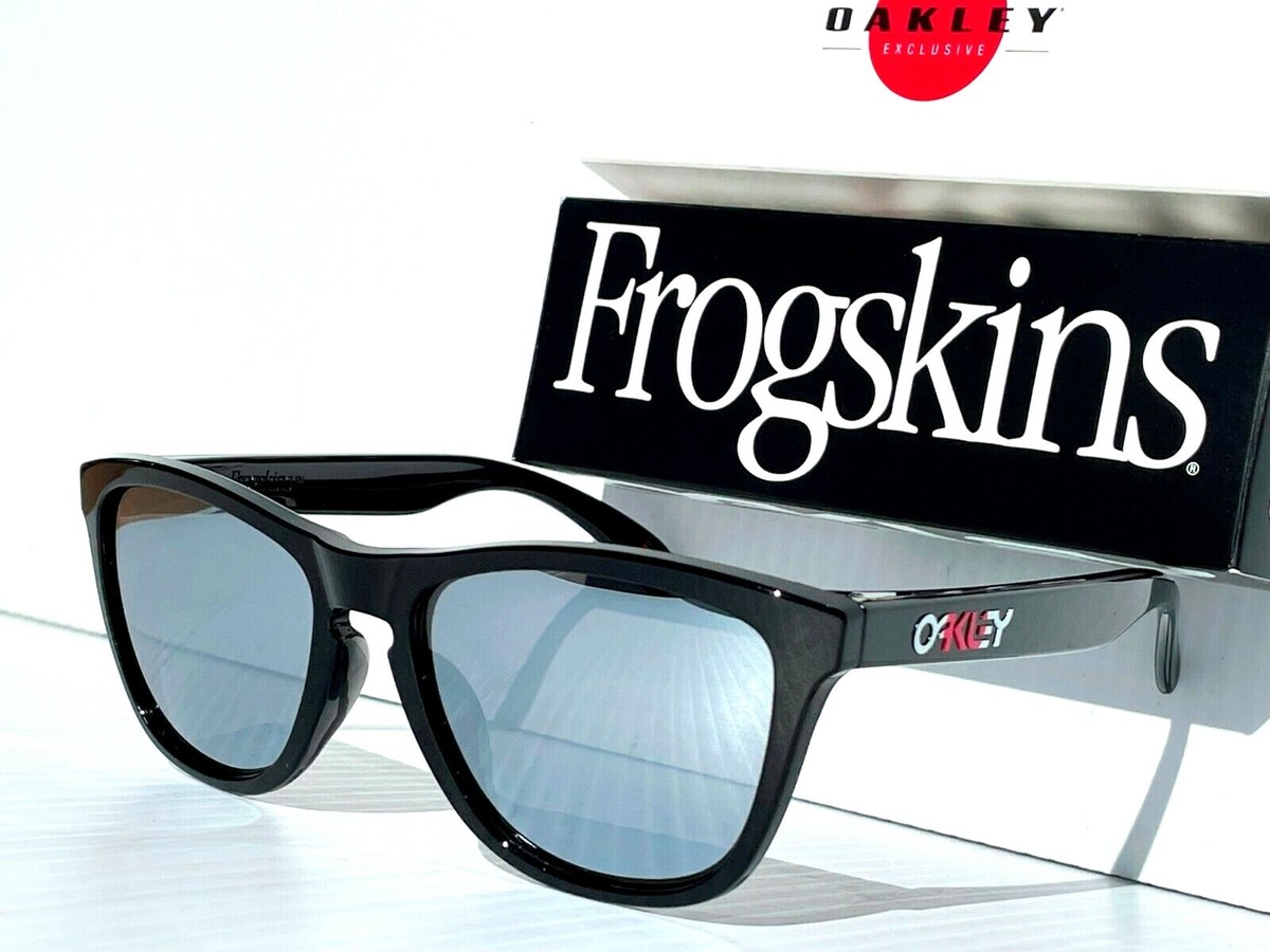 NEW Oakley Frogskins Black POLARIZED Galaxy Chrome Mirror Sunglass