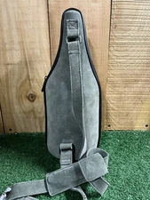 Caddy O Wine Bottle Carrier Cooler - Grey Suede Insulated w/ Hand Strap & Tool