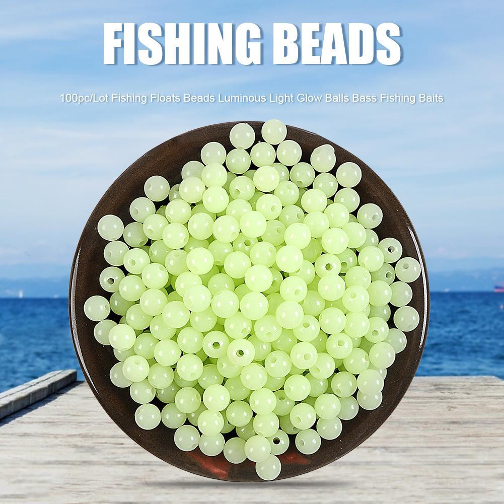 Uxcell 5x3.4mm Oval Soft Plastic Luminous Glow Fishing Beads Tackle