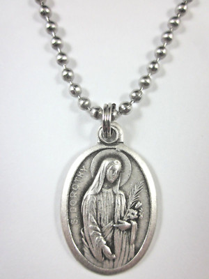 St Dorothy Medal Italy Pendant Necklace 24" Ball Chain Gift Box ...