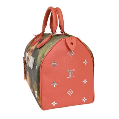 LOUIS VUITTON Speedy 30 Hand Bag Da Vinci Mona Lisa Leather Pink