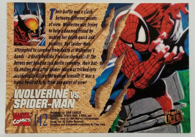 WOLVERINE vs SPIDER-MAN 1994 Fleer Ultra Marvel X-Men Comics Card