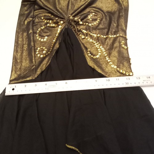 Bellydance Dress Womens Sequin Top Dress Sheer Lot 2 Hi-low S Skirt Gold Black - Picture 11 of 24