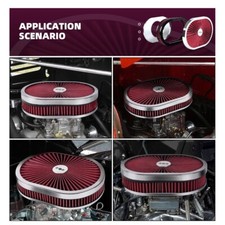 12 Oval Super Flow Thru Air Cleaner Washable For Sbc Chevy Ford 5-18 Carb Neck