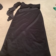 dress S/M Black MIDI One Sleeve ,Cutout  Stomach Off Shoulder
